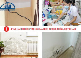 4 TÁC HẠI NGHIÊM TRỌNG CỦA HIỆN TƯỢNG THẤM, DỘT NHÀ Ở 